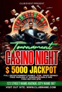 Casino Night Tournament Poster template