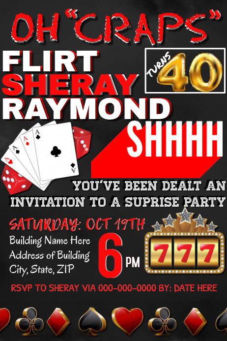 Casino Party Invitation Template Postermywall