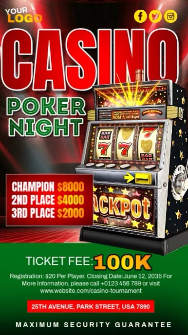 Casino Poker Night Ads Reel do Instagram template