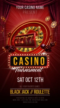 Casino Tournament Flyer or Poster Template História do Instagram