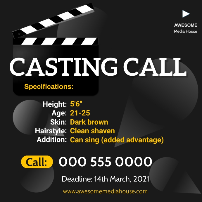 Copy of Casting call | PosterMyWall