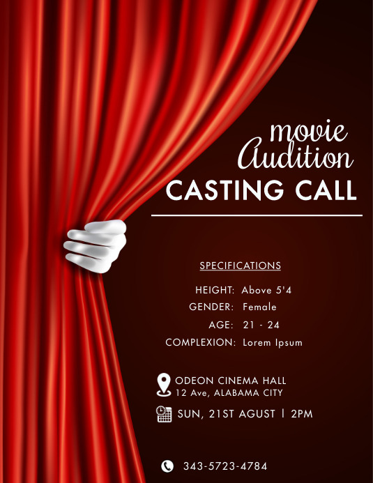 Casting Call Template | PosterMyWall