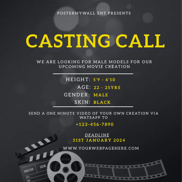 Casting Call Publicação no Instagram template