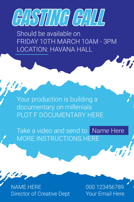 Casting Call Poster template