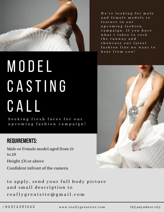 casting call flyer Pamflet (VSA Brief) template