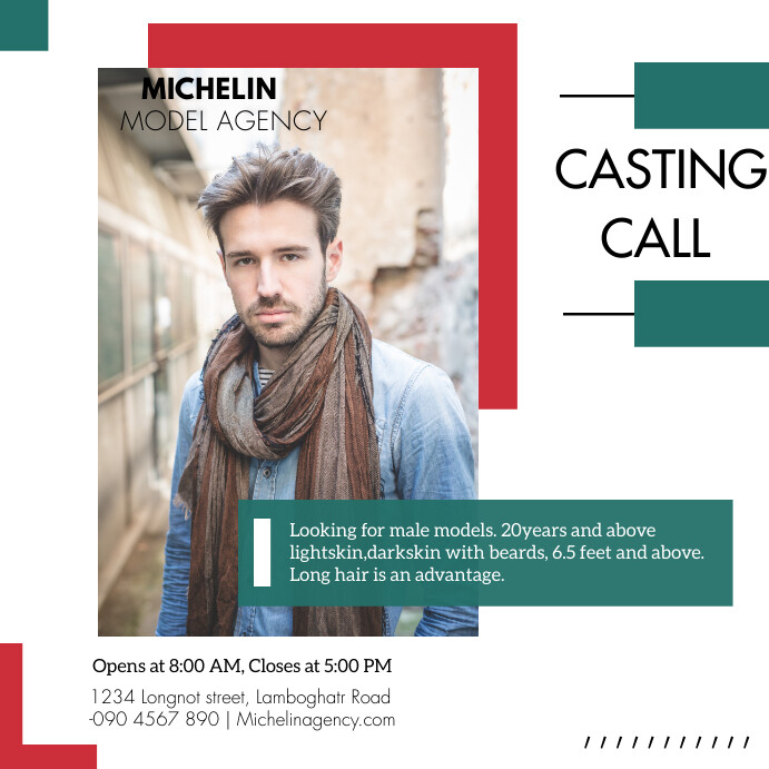 CASTING CALL FLYER Template PosterMyWall