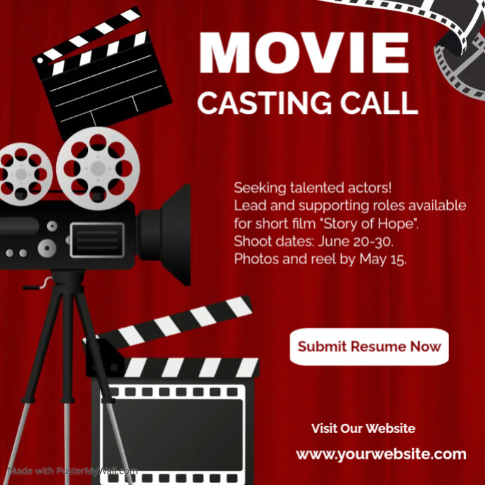 CASTING CALL FLYER TEMPLATE PosterMyWall CASTING CALL FLYER TEMPLATE PosterMyWall