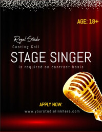 CASTING CALL FLYERS, SATGE STUDIO FLYER ADS Рекламная листовка (US Letter) template