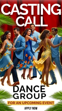 Casting call poster templates Instagram Story