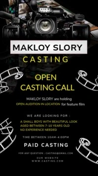 Casting call poster templates História do Instagram