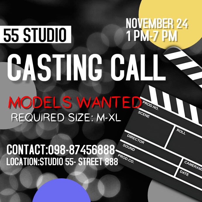 Copy of Casting Call Poster Templates | PosterMyWall