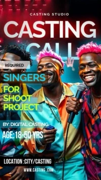 Casting call poster templates Instagram Story