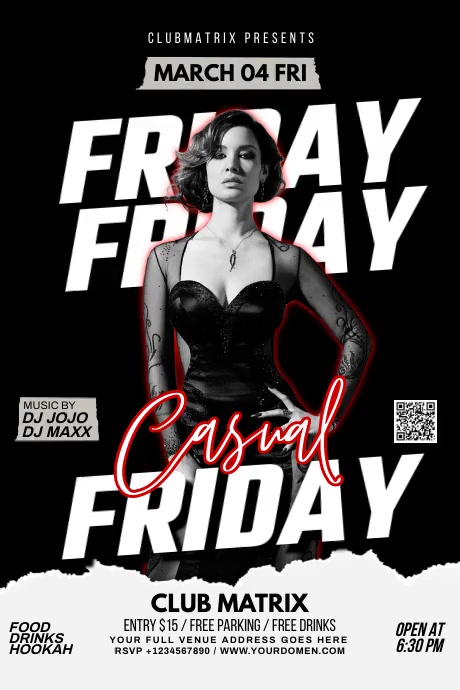 CASUAL FRIDAYS Plakat template