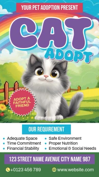 Cat Adoption Instagram Reel template