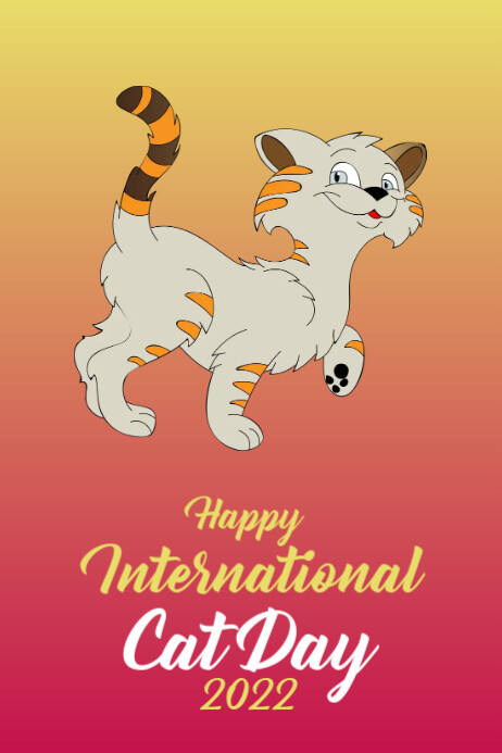 Cat Day Banner Transparent 4 stopy × 6 stóp template