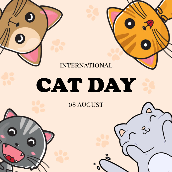 Cat day Instagram Post template