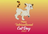 Cat Day Postcard template