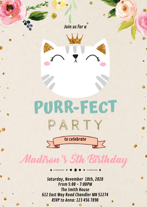 Modele Invitation Anniversaire Chat Chien Animal De Compagnie Postermywall Modele Invitation Anniversaire Chat Chien Animal De Compagnie Postermywall