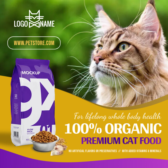 Cat Advert Cat Food Ad Instagram Image Template | PosterMyWall