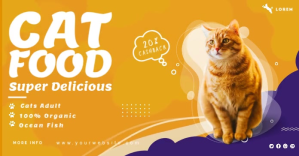 Cat Food Facebook Ad Banner Design template