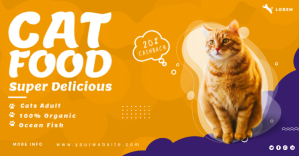 Laranja Cat Food Promotion Obraz udostępniany na Facebooku Template