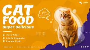 Cat Food Twitter Post Design template