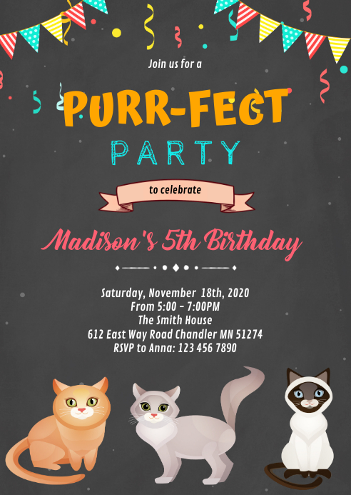 Modele Invitation D Anniversaire Pour Animaux De Compagnie Chat Minou Postermywall Modele Invitation D Anniversaire Pour Animaux De Compagnie Chat Minou Postermywall