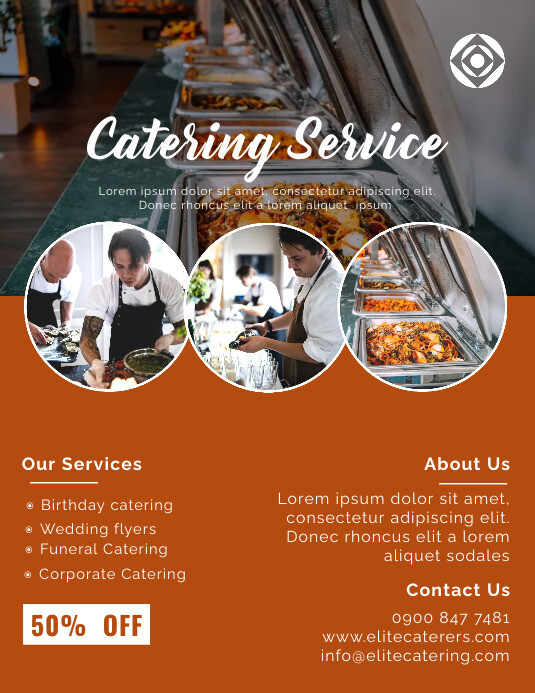 Catering flyer Volante (Carta US) template