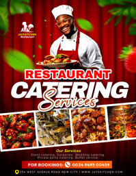 Catering restaurant services for wedding outdoor event buffet food business advertisement poster Volantino (US Letter) template