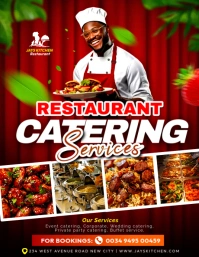 Catering restaurant services for wedding outdoor event buffet food business advertisement poster Flyer (US Letter) template