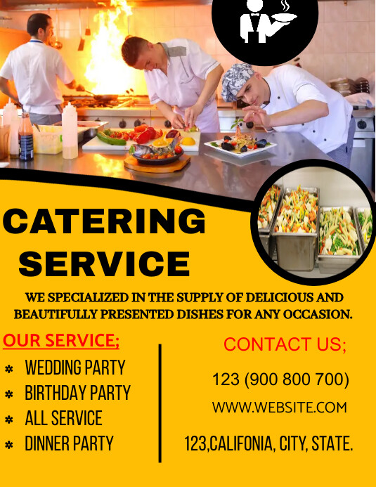 catering service advertisement flyer design Template | PosterMyWall