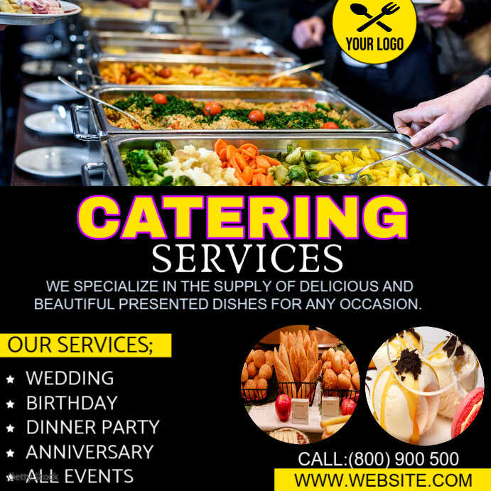catering service advertisement flyer design Template | PosterMyWall
