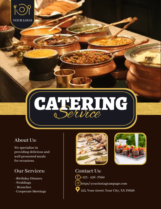 Catering service Flyer Iflaya (Incwadi ye-US) template