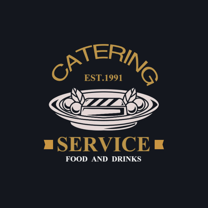 retro catering service logo design royalty free vector... Catering Service Logo