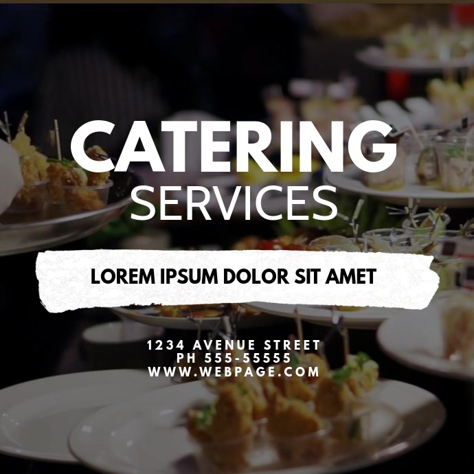 Catering Service VIdeo Ad Design Template 方形(1:1)