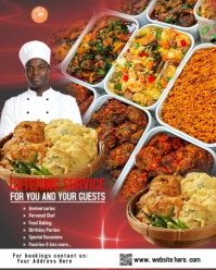Catering services poster design Instagram Portrait template