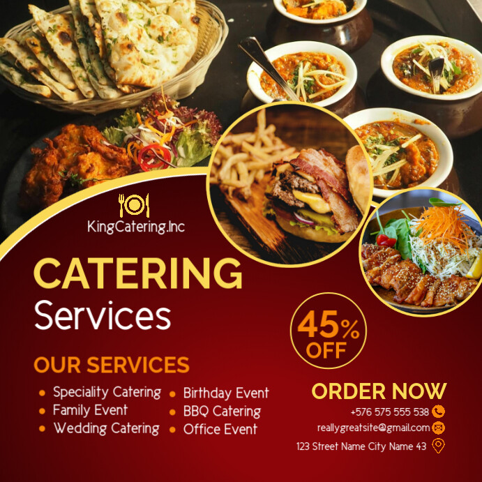 catering services poster design template | PosterMyWall