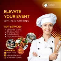 catering  services poster design template Square (1:1)