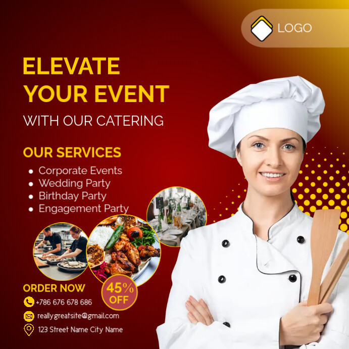 catering services poster design template | PosterMyWall