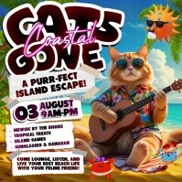 Cats Gone Coastal: A Purr-fect Island Escape Post Instagram template