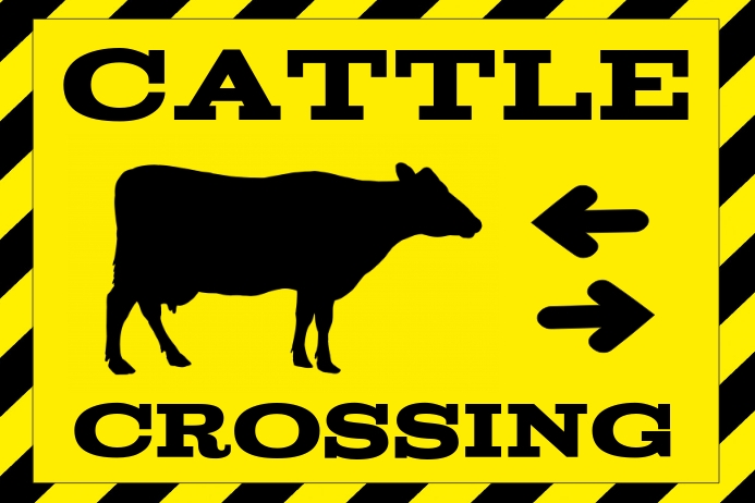 Templat Poster Penyeberangan Peringatan Ternak | PosterMyWall