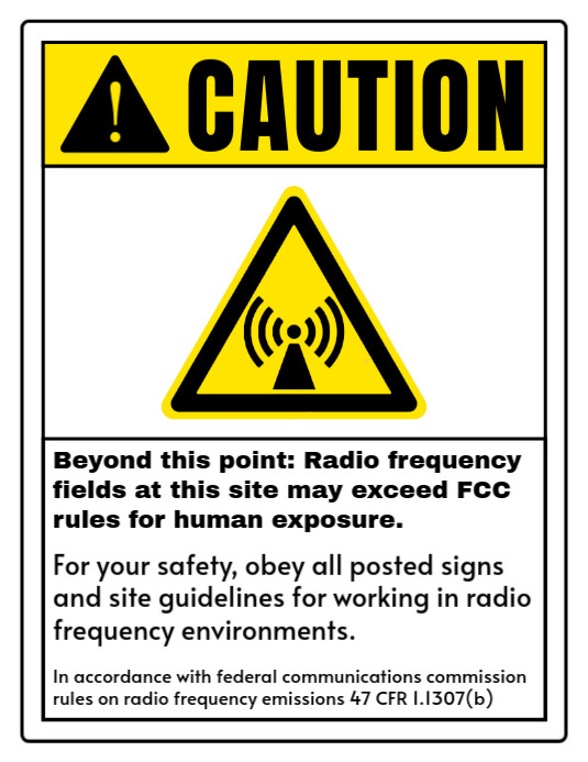 Caution Beyond This Point RF Fields Sign Flyer Template Løbeseddel (US Letter)