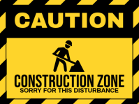 Caution Construction Zone Yard Sign template