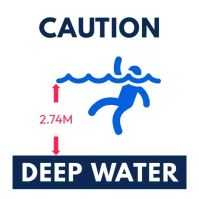 Caution deep water swimming pool no diving no swimming signage sign Сообщение Instagram template
