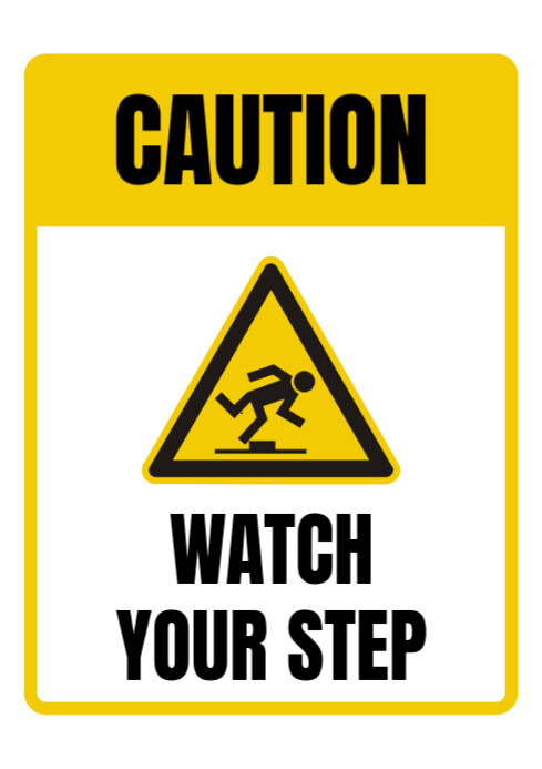caution A4 template