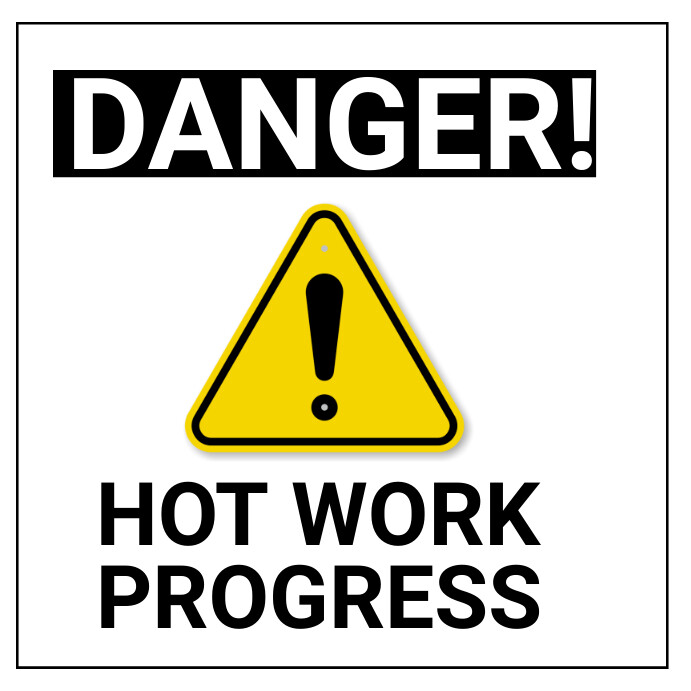 Modèle caution hot progress poster/caution | PosterMyWall