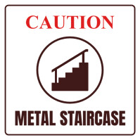 Caution metal staircase sign signage design Instagram Post template