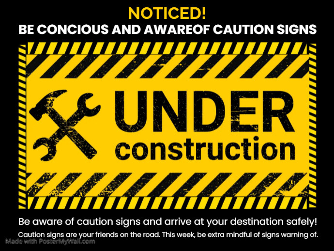 Caution Safety Sign Template | PosterMyWall