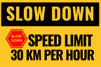 CAUTION SLOW DOWN Flag template