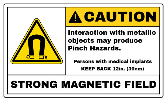 Caution Strong Magnetic Field Label Template 美国正规